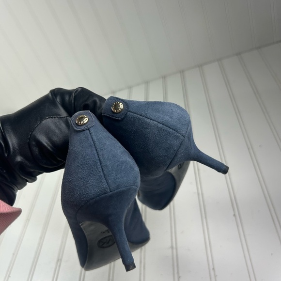 Michael Kors Classic Women's Navy Suede Pointed-Toe Kitten Heels Women’s Size 8M - Picture 7 of 10